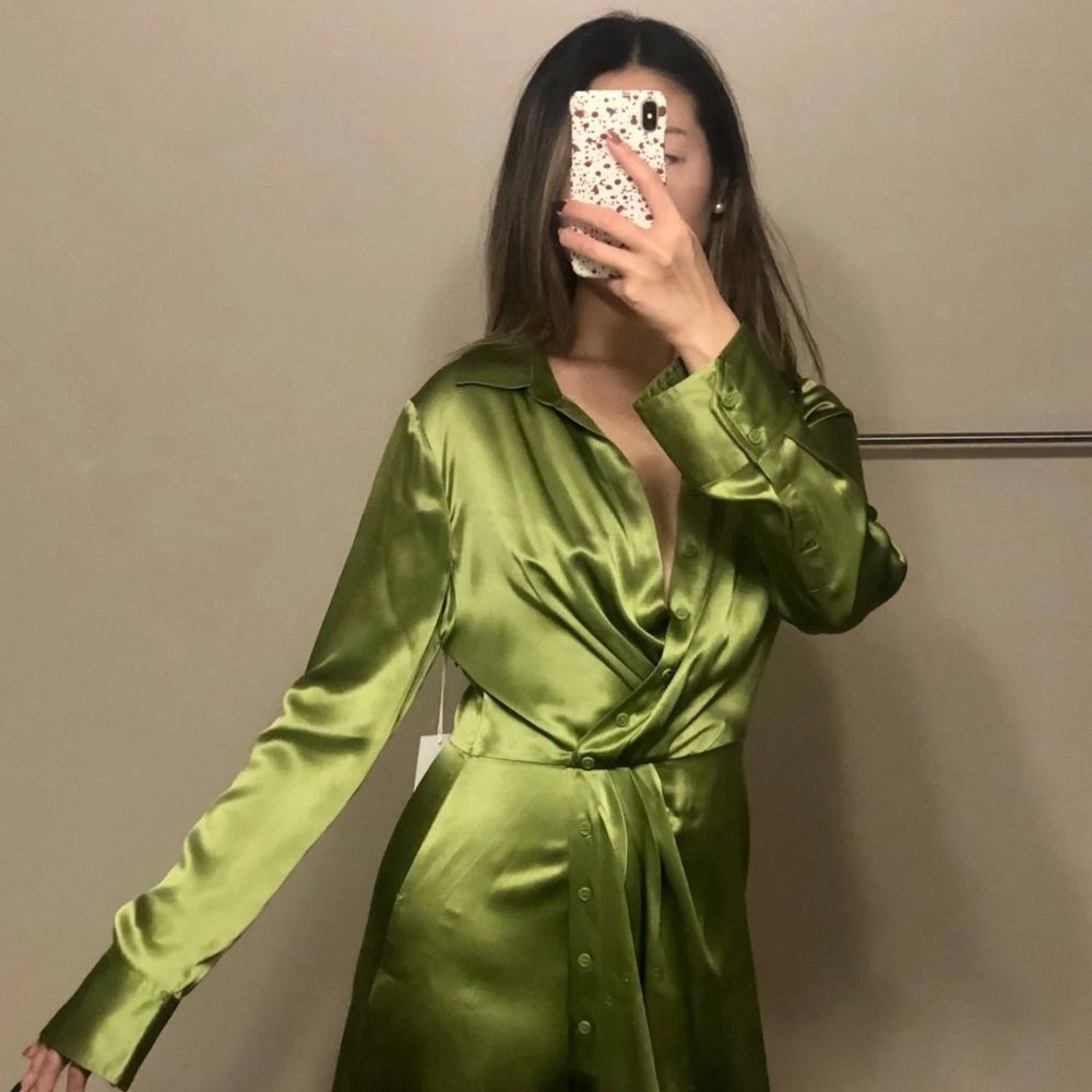 Reformation Alaine Dress, size 6, color green, great condition worn once